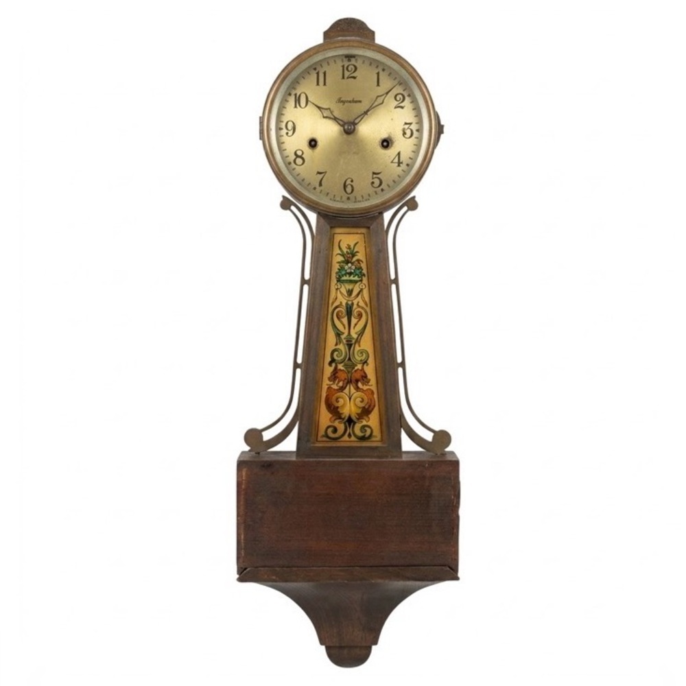 E. Ingraham Antique 8 Day Banjo Wall Clock Glass Panel MCM Not Tested As Is - Picture 2 of 16